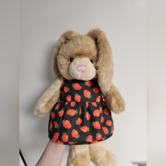 2 for 20-  CUSTOM bear pinafore - strawberries - handsewn - Picture 2 of 3